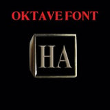 Oktave Font - H to L Two Letter Bronze Rings - Ring - Big Joes Biker Rings