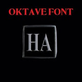 Oktave Font - H to L Two Letter Silver Rings - Ring - Big Joes Biker Rings