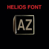 Helios Font - A to C Two Letter Bronze Rings - Ring - Big Joes Biker Rings