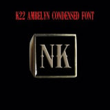 K22 Ambelyn Font - M to Q Two Letter Bronze Rings - Ring - Big Joes Biker Rings