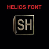 Helios Font - R to Z Two Letter Bronze Rings - Ring - Big Joes Biker Rings