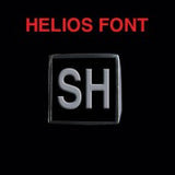 Helios Font - R to Z Two Letter Silver Rings - Ring - Big Joes Biker Rings