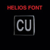 Helios Font - A to C Two Letter Silver Rings - Ring - Big Joes Biker Rings