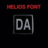 Helios Font - D to G Two Letter Silver Rings - Ring - Big Joes Biker Rings