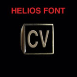 Helios Font - A to C Two Letter Bronze Rings - Ring - Big Joes Biker Rings