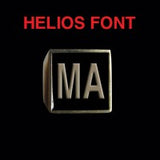 Helios Font - M to Q Two Letter Bronze Rings - Ring - Big Joes Biker Rings