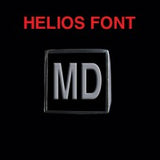 Helios Font - M to Q Two Letter Silver Rings - Ring - Big Joes Biker Rings