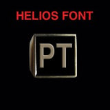 Helios Font - M to Q Two Letter Bronze Rings - Ring - Big Joes Biker Rings