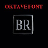 Oktave Font - A to C Two Letter Silver Rings - Ring - Big Joes Biker Rings