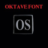 Oktave Font - M to Q Two Letter Silver Rings - Ring - Big Joes Biker Rings