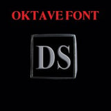 Oktave Font - D to G Two Letter Silver Rings - Ring - Big Joes Biker Rings