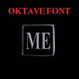 Oktave Font - M to Q Two Letter Silver Rings - Ring - Big Joes Biker Rings