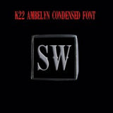 K22 Ambelyn Font - R to Z Two Letter Silver Rings - Ring - Big Joes Biker Rings