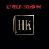 K22 Ambelyn Font - H to L Two Letter Bronze Rings - Ring - Big Joes Biker Rings