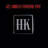 K22 Ambelyn Font - H to L Two Letter Steel Rings - Ring - Big Joes Biker Rings