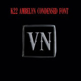 K22 Ambelyn Font - R to Z Two Letter Silver Rings - Ring - Big Joes Biker Rings