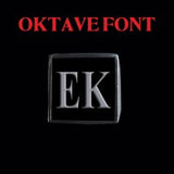 Oktave Font - D to G Two Letter Silver Rings - Ring - Big Joes Biker Rings