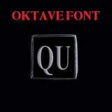 Oktave Font - M to Q Two Letter Silver Rings - Ring - Big Joes Biker Rings