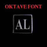 Oktave Font - A to C Two Letter Silver Rings - Ring - Big Joes Biker Rings