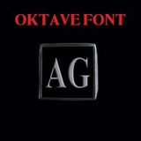 Oktave Font - A to C Two Letter Silver Rings - Ring - Big Joes Biker Rings