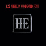 K22 Ambelyn Font - H to L Two Letter Steel Rings - Ring - Big Joes Biker Rings