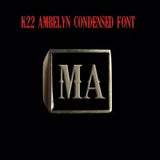 K22 Ambelyn Font - M to Q Two Letter Bronze Rings - Ring - Big Joes Biker Rings