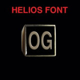 Helios Font - M to Q Two Letter Bronze Rings - Ring - Big Joes Biker Rings