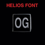 Helios Font - M to Q Two Letter Steel Rings - Ring - Big Joes Biker Rings