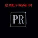 K22 Ambelyn Font - M to Q Two Letter Silver Rings - Ring - Big Joes Biker Rings