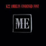 K22 Ambelyn Font - M to Q Two Letter Silver Rings - Ring - Big Joes Biker Rings