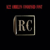 K22 Ambelyn Font - R to Z Two Letter Bronze Rings - Ring - Big Joes Biker Rings