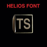 Helios Font - R to Z Two Letter Bronze Rings - Ring - Big Joes Biker Rings