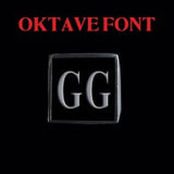 Oktave Font - D to G Two Letter Silver Rings - Ring - Big Joes Biker Rings