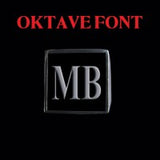 Oktave Font - M to Q Two Letter Silver Rings - Ring - Big Joes Biker Rings