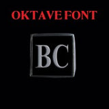 Oktave Font - A to C Two Letter Silver Rings - Ring - Big Joes Biker Rings