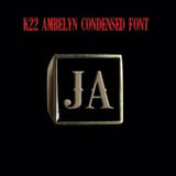 K22 Ambelyn Font - H to L Two Letter Bronze Rings - Ring - Big Joes Biker Rings