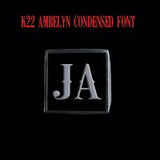 K22 Ambelyn Font - H to L Two Letter Steel Rings - Ring - Big Joes Biker Rings