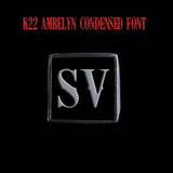 K22 Ambelyn Font - R to Z Two Letter Silver Rings - Ring - Big Joes Biker Rings