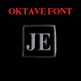Oktave Font - H to L Two Letter Silver Rings - Ring - Big Joes Biker Rings