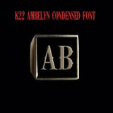 K22 Ambelyn Font  - A to C Two Letter Bronze Rings - Ring - Big Joes Biker Rings