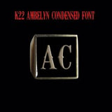 K22 Ambelyn Font  - A to C Two Letter Bronze Rings - Ring - Big Joes Biker Rings