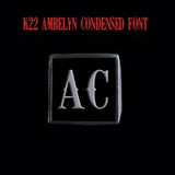 K22 Ambelyn Font - A to C Two Letter Silver Rings - Ring - Big Joes Biker Rings