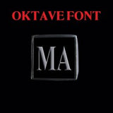 Oktave Font - M to Q Two Letter Silver Rings - Ring - Big Joes Biker Rings