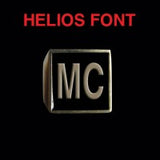 Helios Font - M to Q Two Letter Bronze Rings - Ring - Big Joes Biker Rings