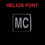 Helios Font - M to Q Two Letter Steel Rings - Ring - Big Joes Biker Rings