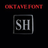 Oktave Font - R to Z Two Letter Silver Rings - Ring - Big Joes Biker Rings