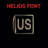 Helios Font - R to Z Two Letter Bronze Rings - Ring - Big Joes Biker Rings