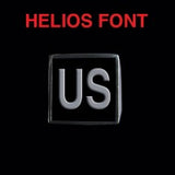 Helios Font - R to Z Two Letter Silver Rings - Ring - Big Joes Biker Rings