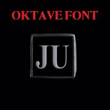 Oktave Font - H to L Two Letter Silver Rings - Ring - Big Joes Biker Rings