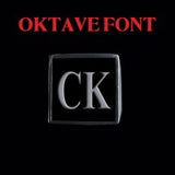 Oktave Font - A to C Two Letter Silver Rings - Ring - Big Joes Biker Rings